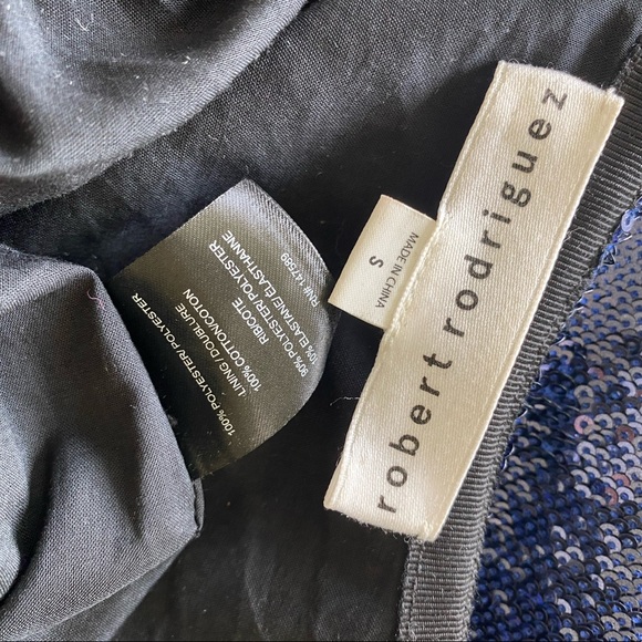 Robert Rodriguez Blue Sequin Wrap Dress Size S - Picture 4 of 8